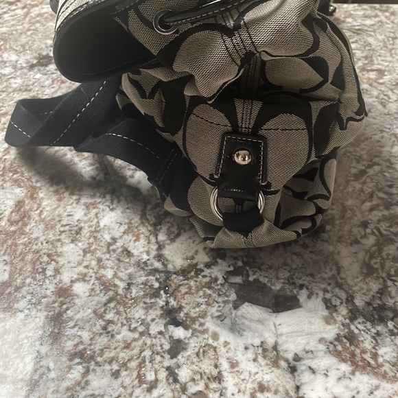 Coach kyra signature backpack purse black and grey - Picture 9 of 10